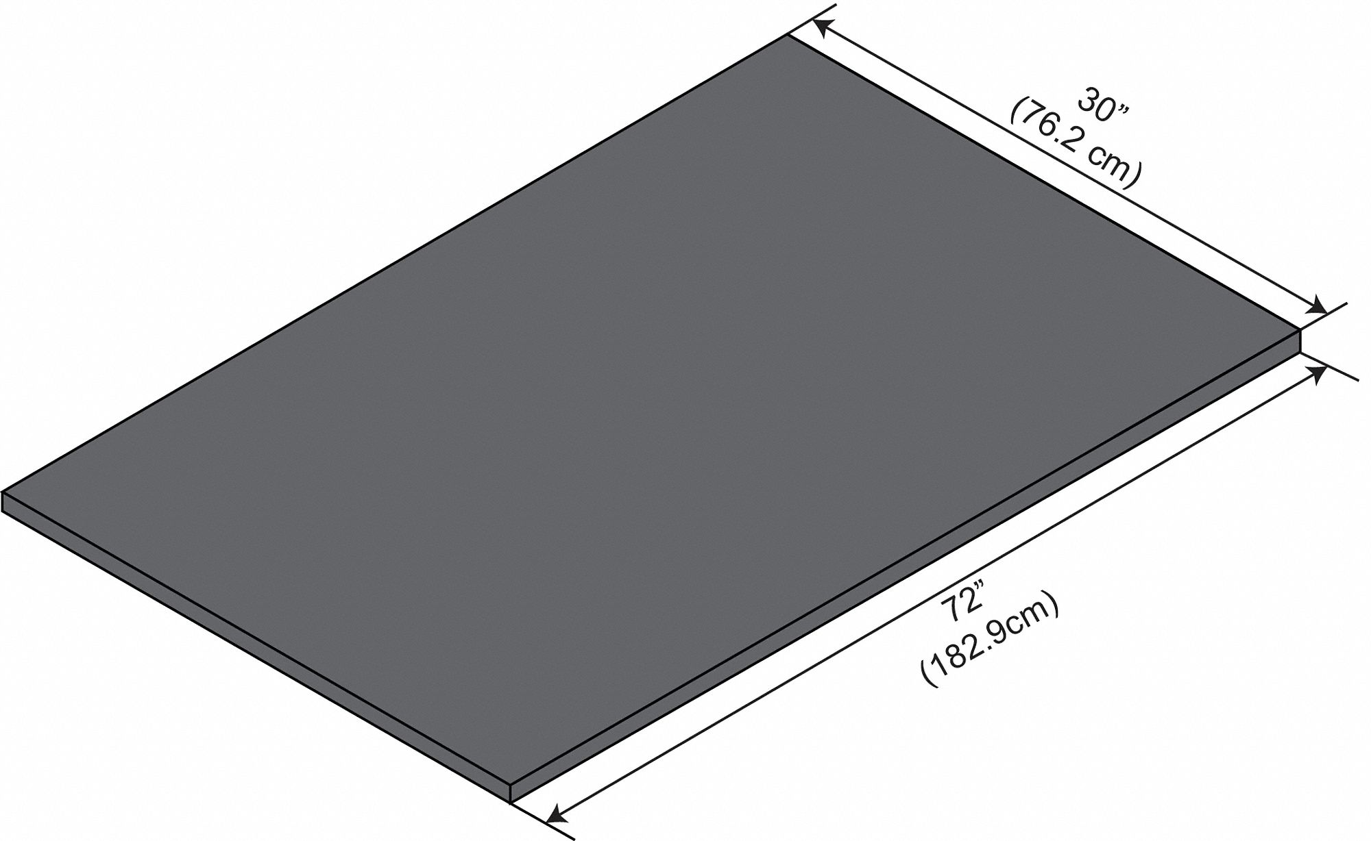Work Surfaces: 6 ft Overall Lg, 30 in Overall Wd, 1 in Countertop Thick, Black, Epoxy