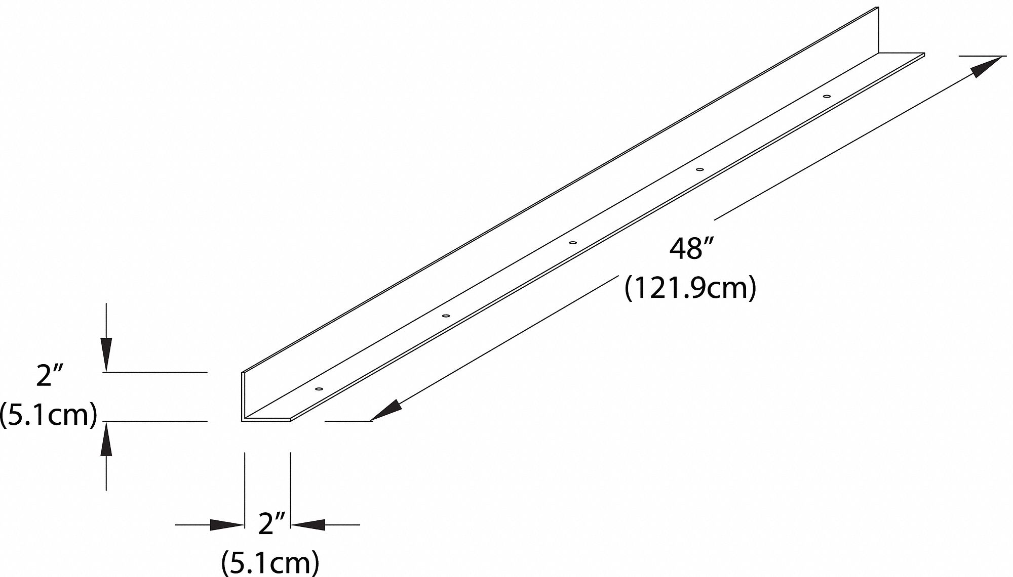 Retaining Lip: 4 ft Overall Lg, 4 ft Overall Wd, 2 in Overall Ht, Steel, Pearl White, 16 Gauge