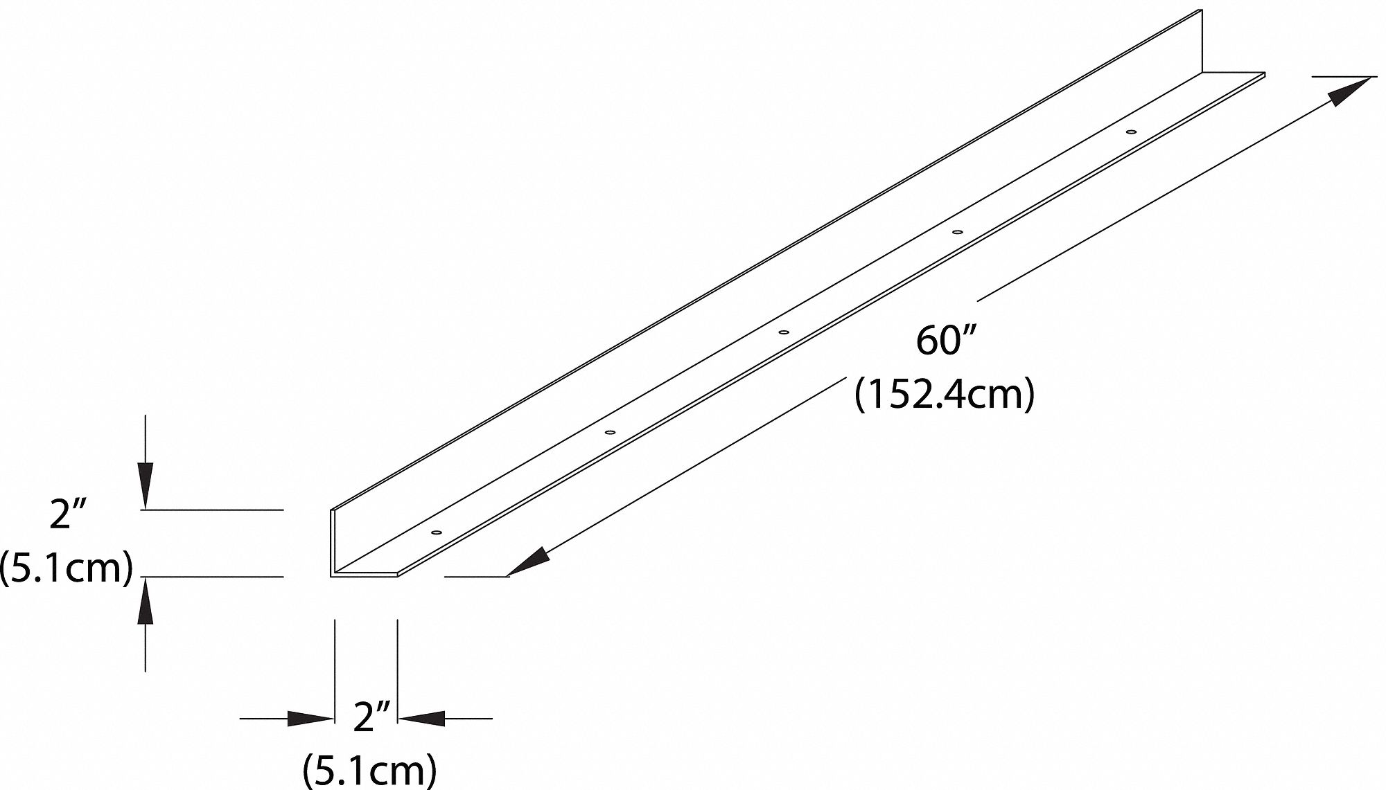 Retaining Lip: 5 ft Overall Lg, 5 ft Overall Wd, 2 in Overall Ht, Steel, Pearl White, 16 Gauge