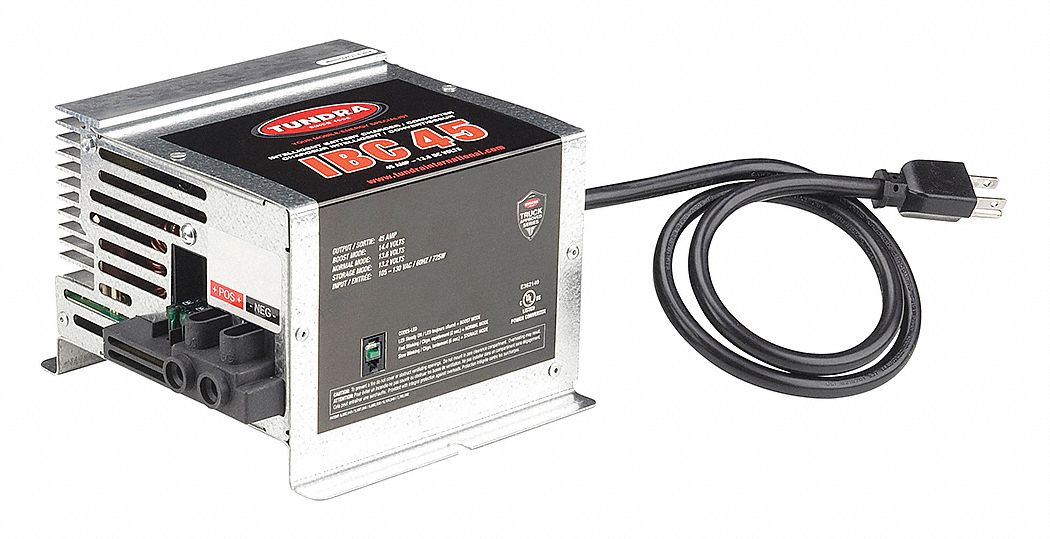 Battery Charger: Boosting/Equalizing/Floating, Auto, 8.3 A Charger Input Current, 120V AC