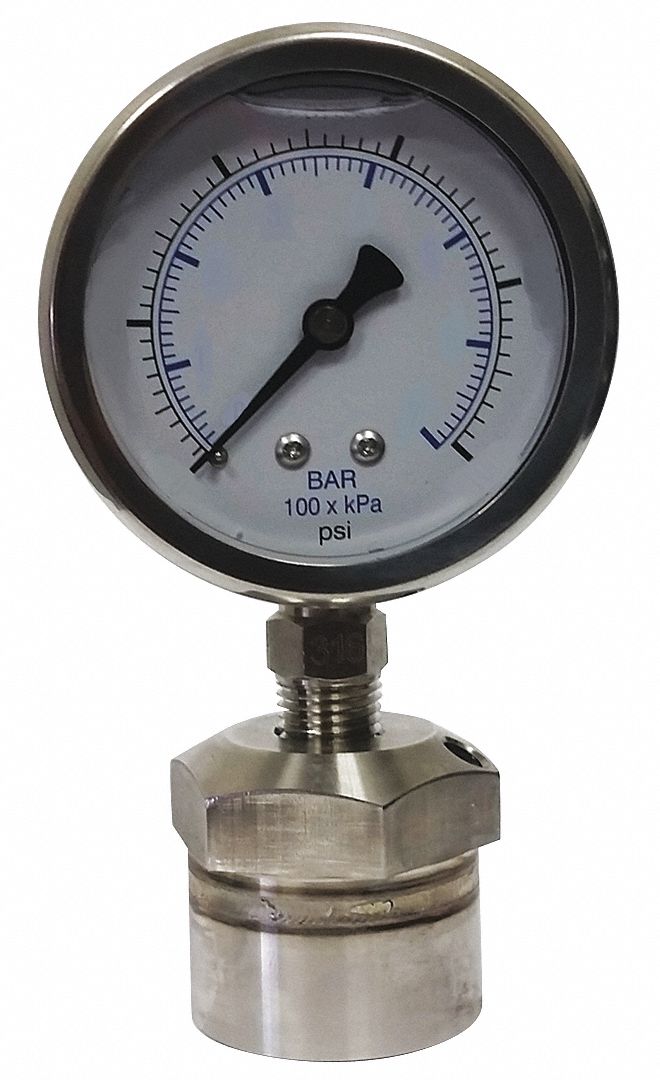 KODIAK Pressure Gauge with Diaphragm Seal: 0 to 400 psi, KC301/DSM35, 2 ...