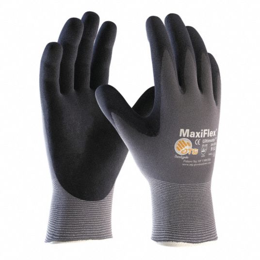 Coated Gloves, Nitrile Dip Gloves, PVC Dipped Gloves - - PIP 38-635/XL X- Large Prime 15 Gauge Nitrile Coated Foam Nylon Work Gloves with Microdot  Palms and Fingers