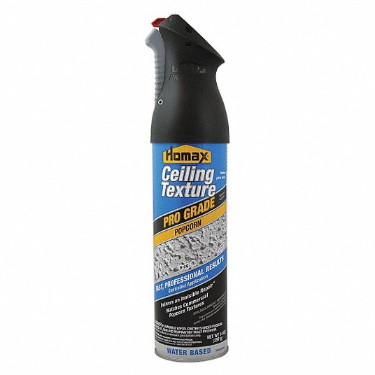 Ceiling Texture Spray: White, 14 oz Net Wt, Popcorn, 8 sq ft Coverage