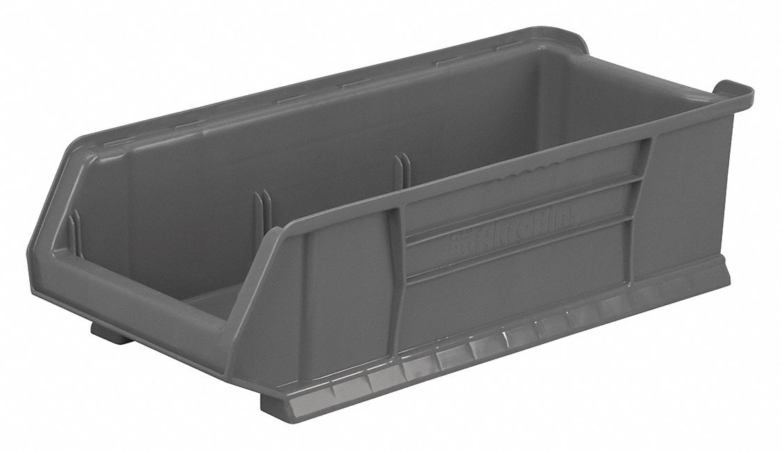 AKROMILS Super Size Bin 23 7/8 in Overall Lg, 11 in x 7 in, Gray