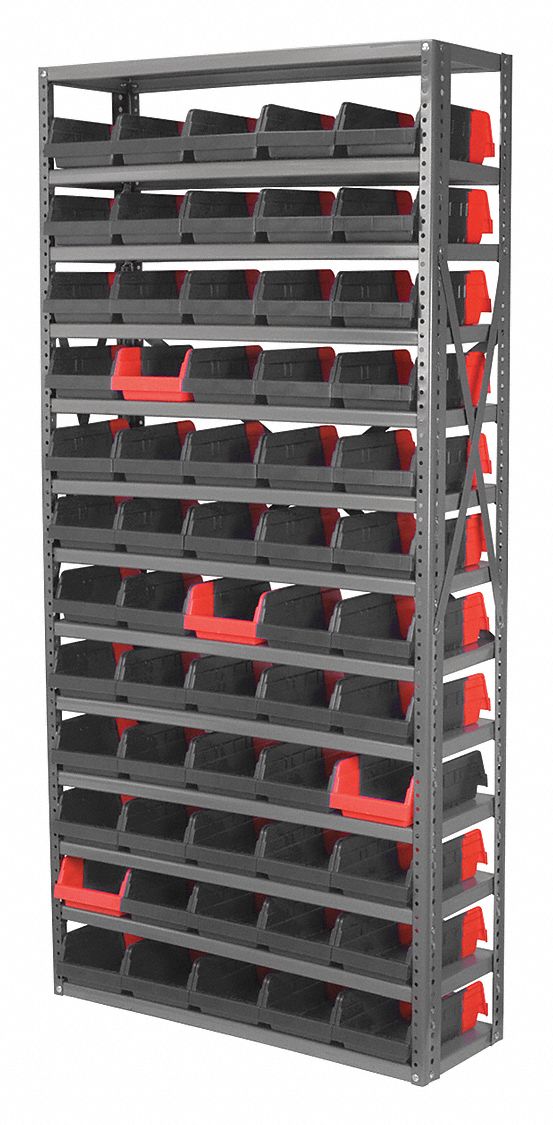 AKROMILS, 36 in x 12 in x 79 in, 1 Sided, Bin Shelving 45MV88