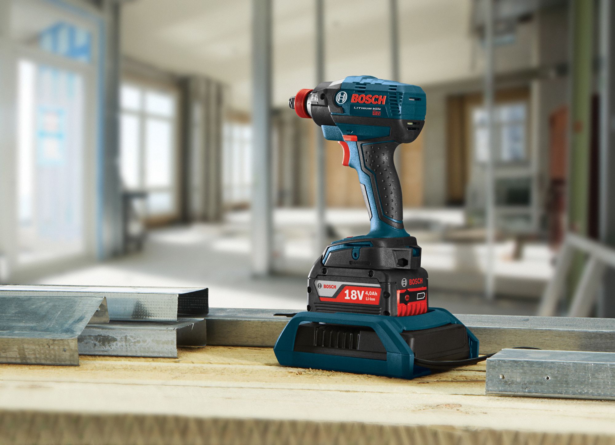 BOSCH 1/4" Hex, 1/2" Square Cordless Impact Driver Kit, 18.0 Voltage, 1650 in.lb. Max. Torque