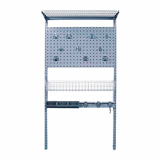 Wire Wall Shelf System: 33 in x 16 in x 63 in, Epoxy Coated, Gray