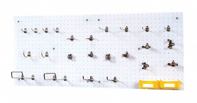 DURAHOOK Pegboard Panel Kit: Round, 1/8 in Peg Hole Size, 22 in x 18 in ...