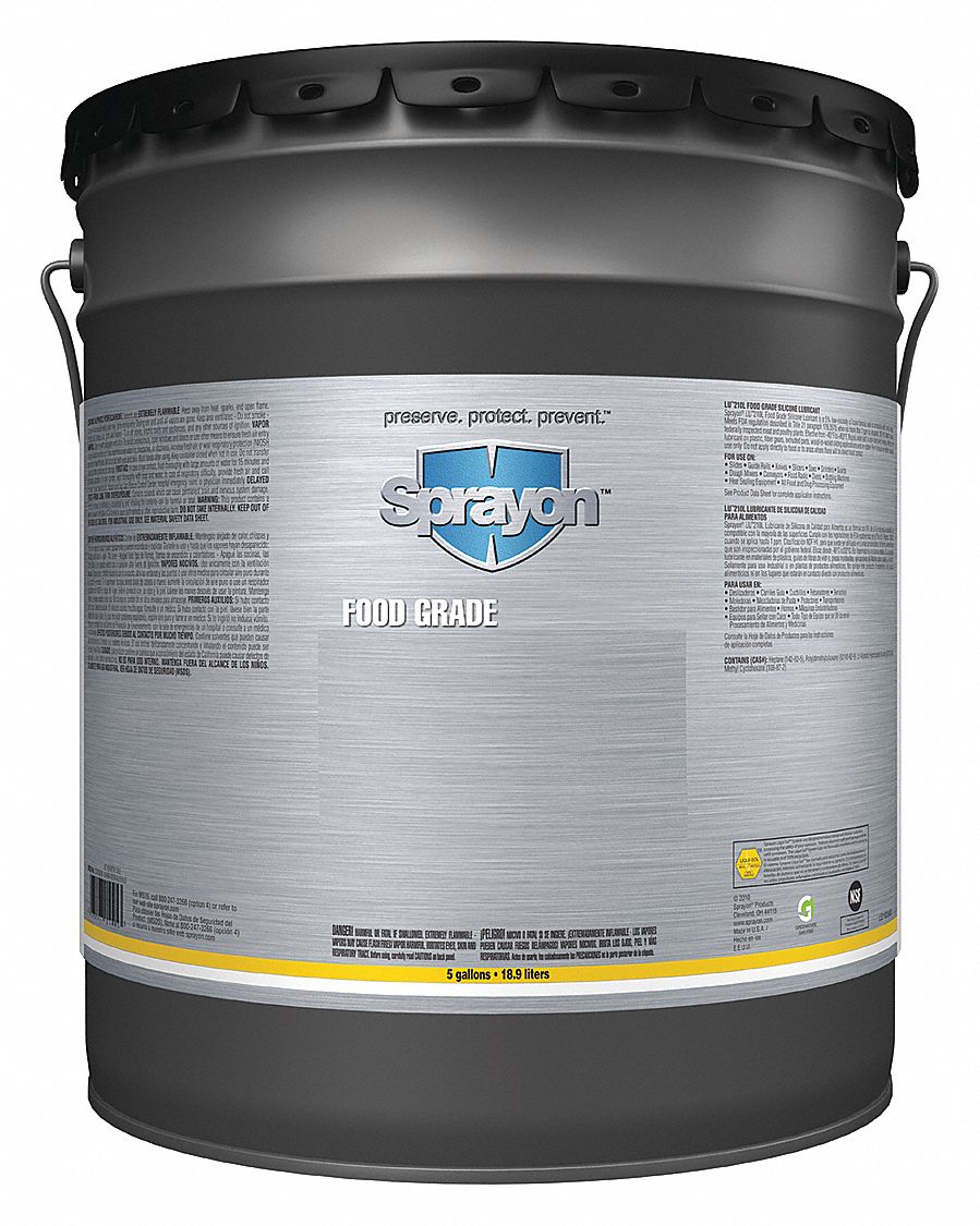 SPRAYON LU511, White, PTFE, High Temperature Grease, 5 gal, 1 NLGI