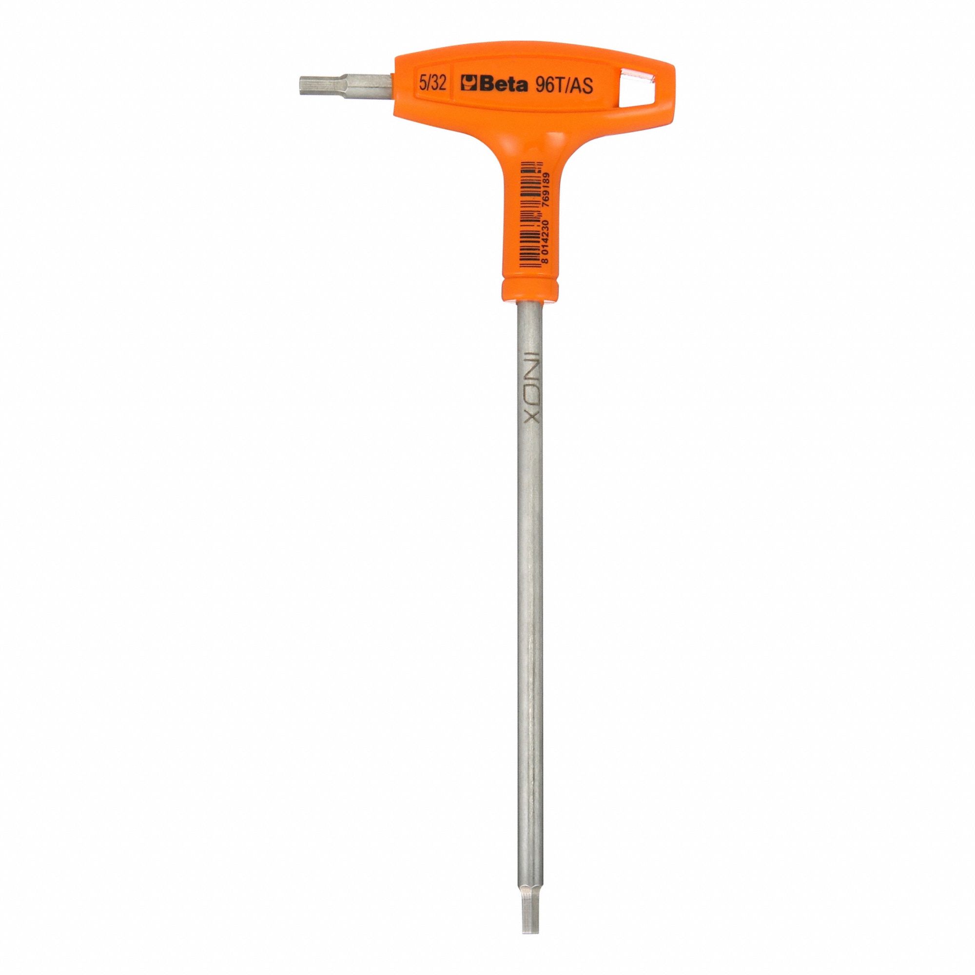 Hex Key: 0 Ball Ends, 5/32 in Tip Size, SAE, Long, Stainless Steel, Satin, 5 1/2 in Long Arm Lg