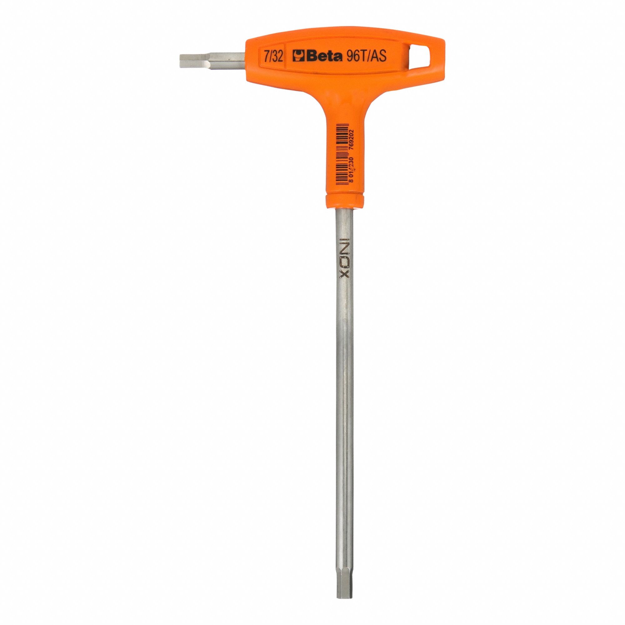 Hex Key: 0 Ball Ends, 7/32 in Tip Size, SAE, Long, Stainless Steel, Satin, 6 in Long Arm Lg, T