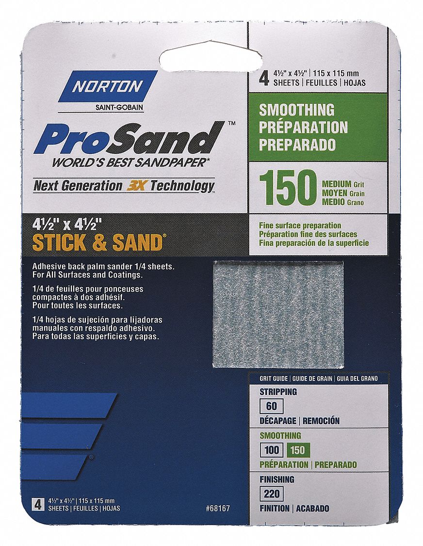 SANDPAPER SHEET, 9 IN W X 11 IN L, ALUMINUM OXIDE, P150 GRIT, B WEIGHT PAPER, A259PS, 20 PK