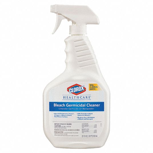 CLOROX HEALTHCARE Bleach Germicidal Cleaner, 22 oz Container Size
