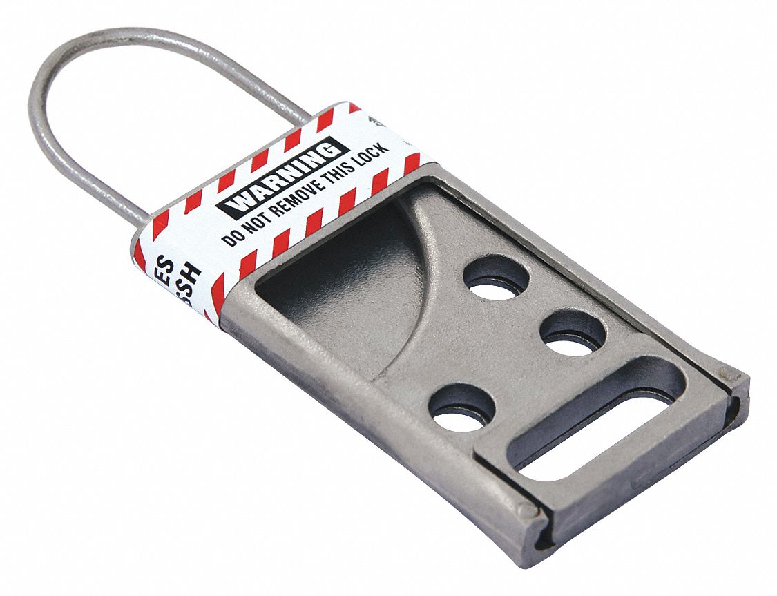 GRAINGER APPROVED Lockout Hasp, Standard Lockout Hasp Style, Stainless