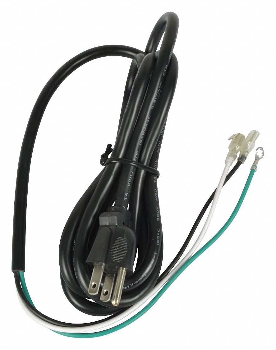WESTWARD, For 1JYU2, Fits Westward Brand, Power Cord with Strain Relief 45N117TT248312666G