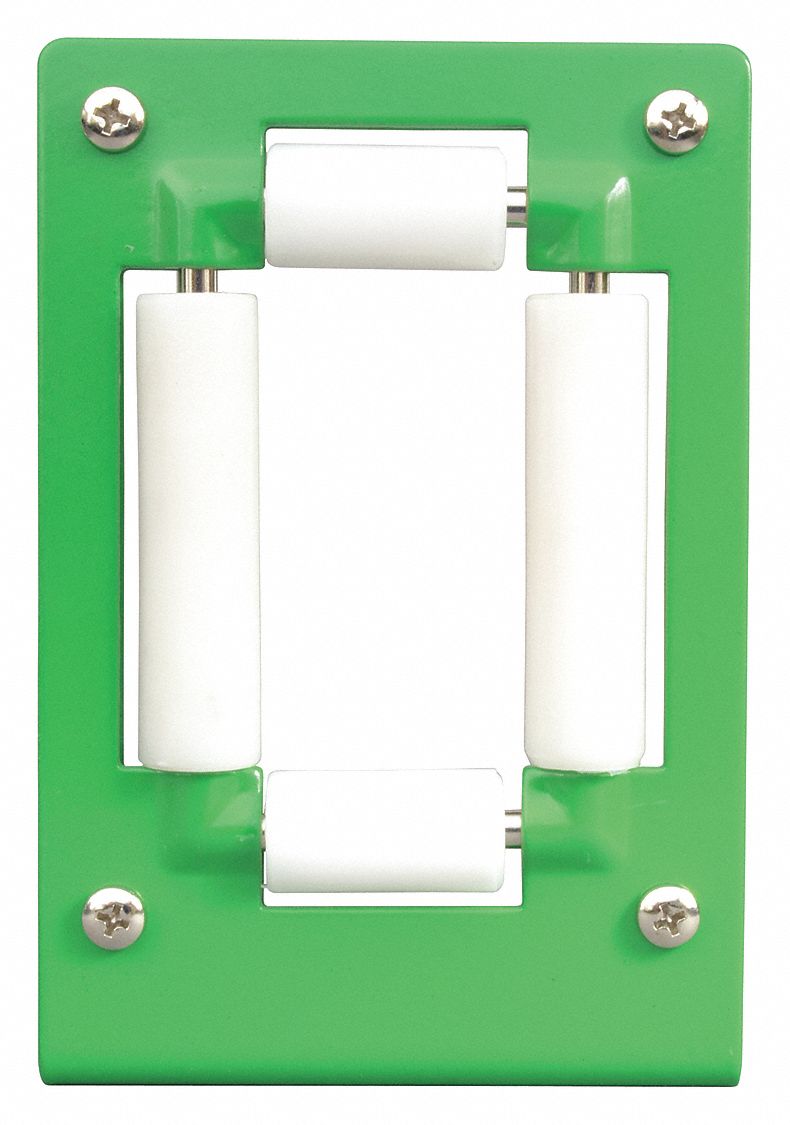 ROLLER GUIDE: FOR 2CUA9 REEL SERIES, POLYOXYMETHYLENE, GREEN/WHITE, STEEL