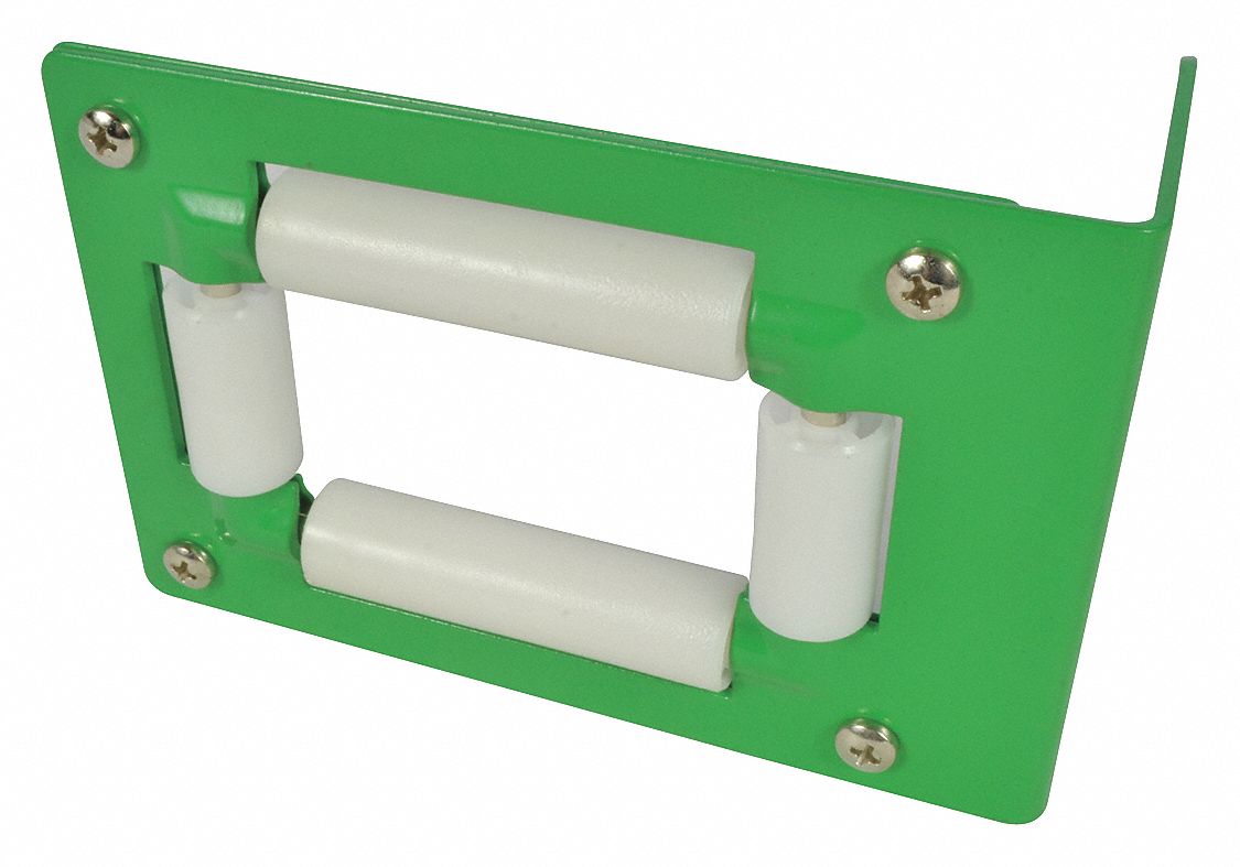 ROLLER GUIDE: FOR 2CUA3/2CUA5/2CUA7 REEL SERIES, POLYOXYMETHYLENE, GREEN/WHITE, STEEL