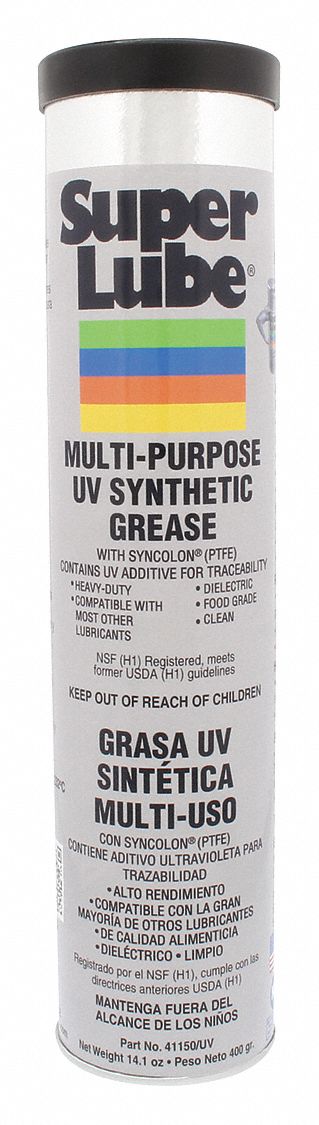 Super Lube 41150/UV Multipurpose UV Grease, Cartridge, 14.1oz