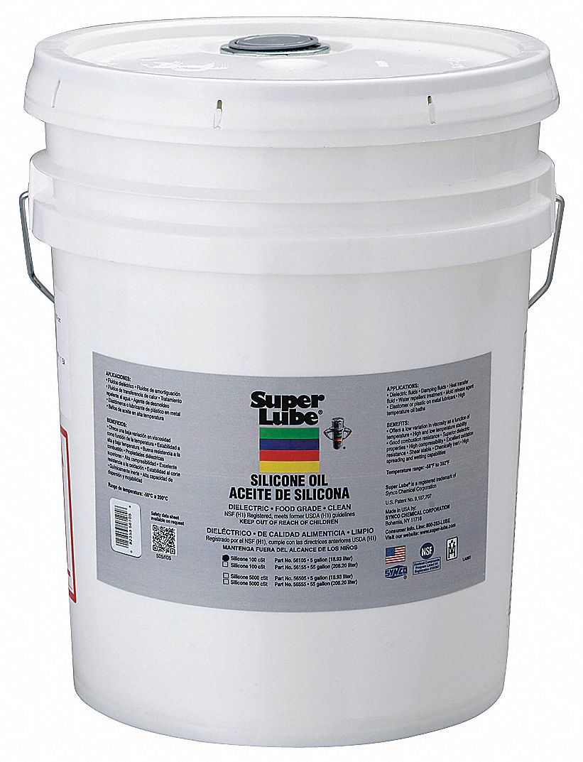 SUPER LUBE Silicone Hydraulic Oil, 5 gal. Bottle, ISO Viscosity Grade ...