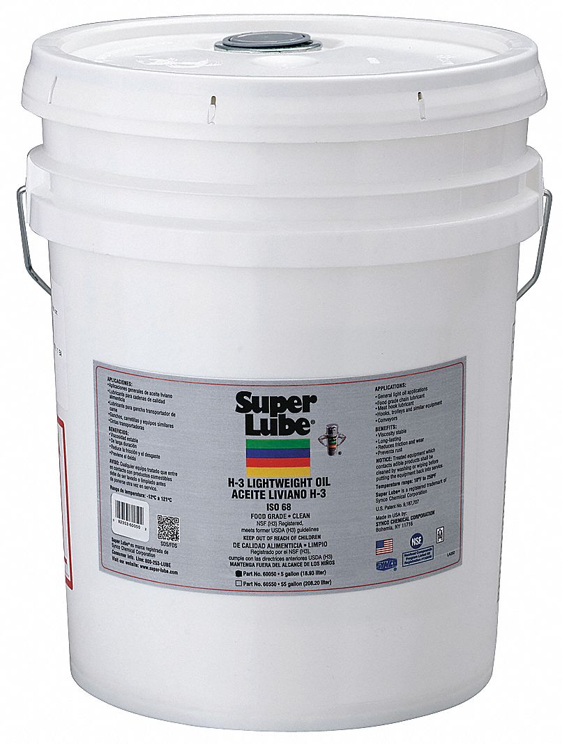 SUPER LUBE Mineral Hydraulic Oil, 5 gal. Pail, ISO Viscosity Grade : 68 ...