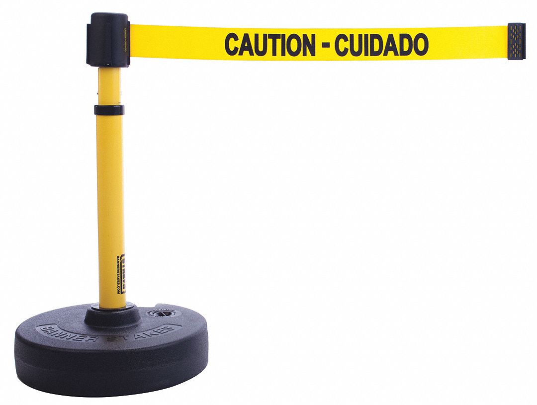 PLUS Barrier System, Caution - Cuidado