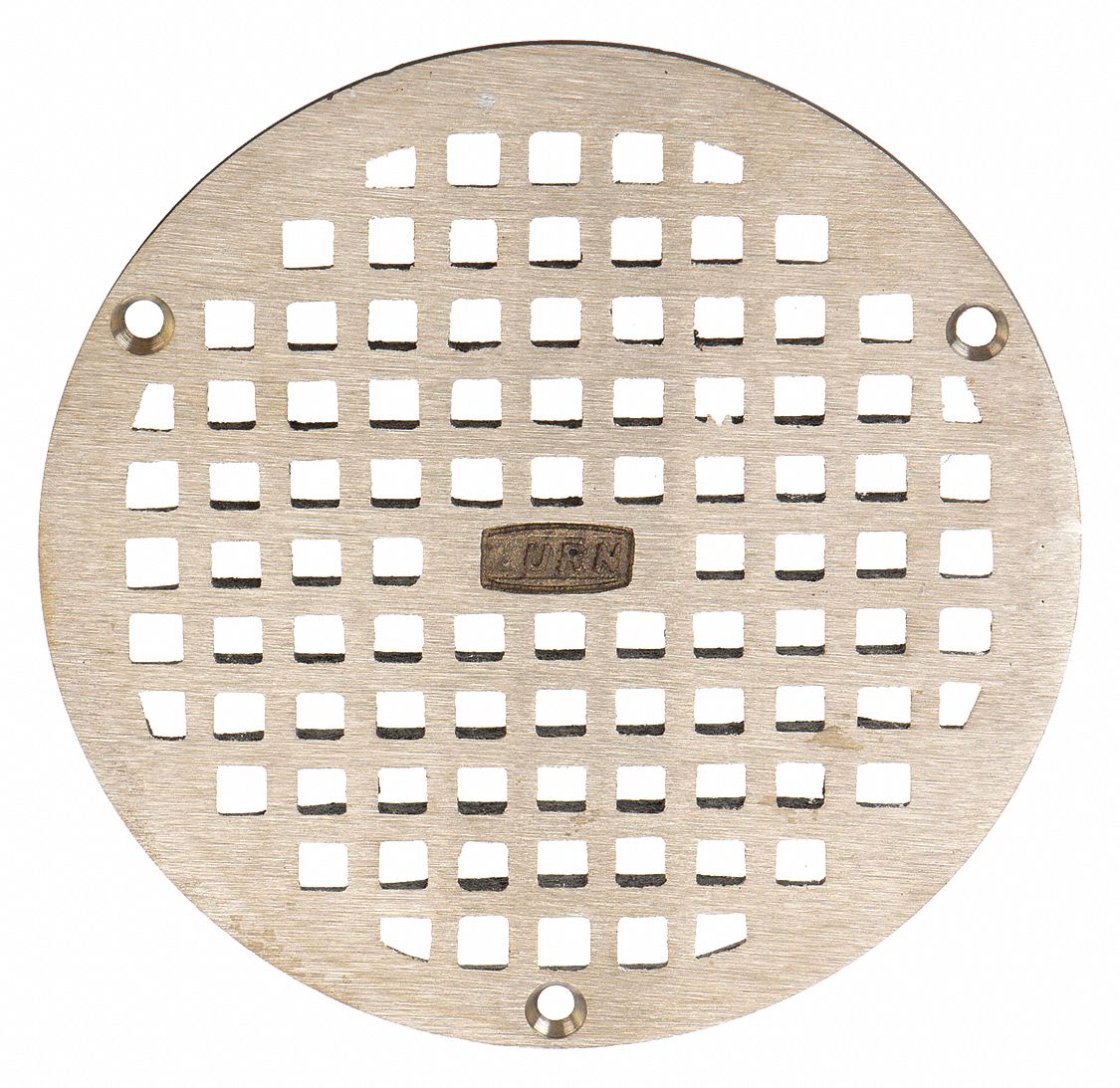 Strainer: Round, Square Holes, 6 in Overall Dia, 3/8 in Thick, Nickel, Nickel, Bronze, Drop-In