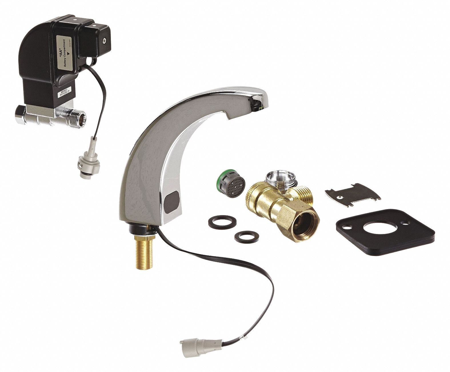 ZURN Chrome, Mid Arc, Bathroom Sink Faucet, Motion Sensor Faucet