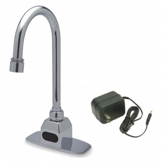 ZURN Chrome, Gooseneck, Bathroom Sink Faucet, Motion Sensor Faucet