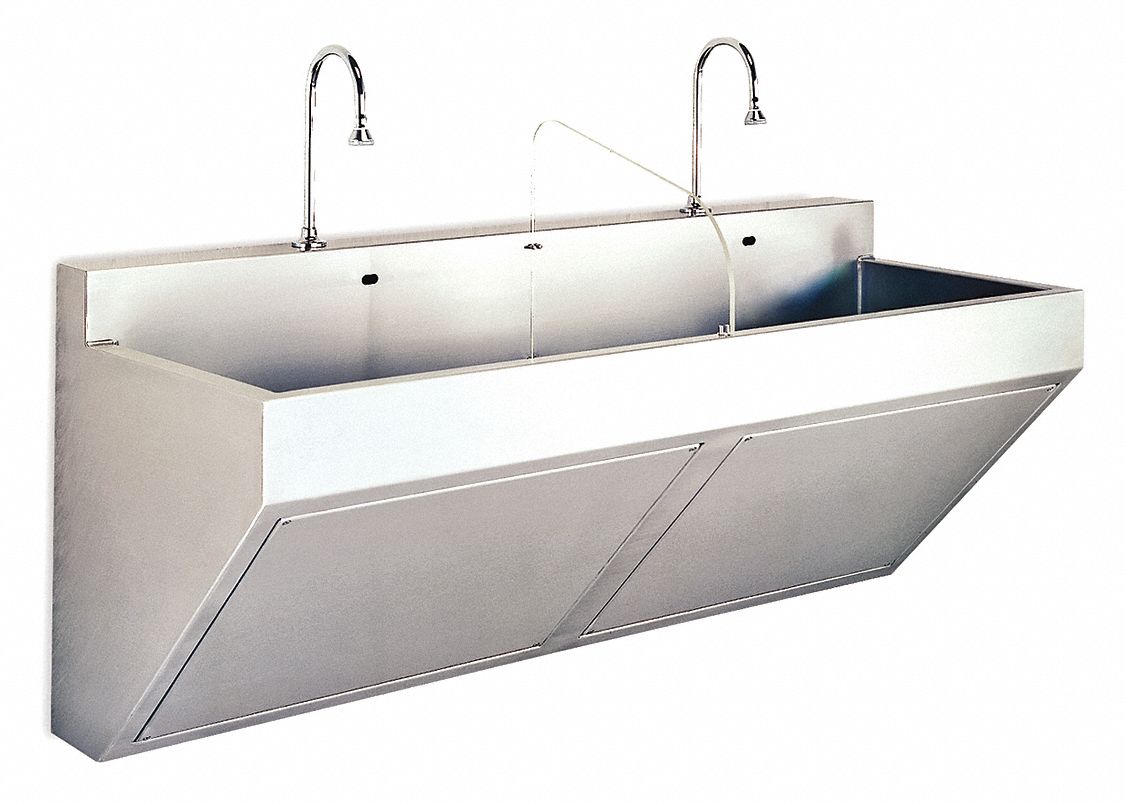 304 Stainless Steel Compact Surgical Scrub Sink With Faucet Wall Mounting Type Stainless Steel