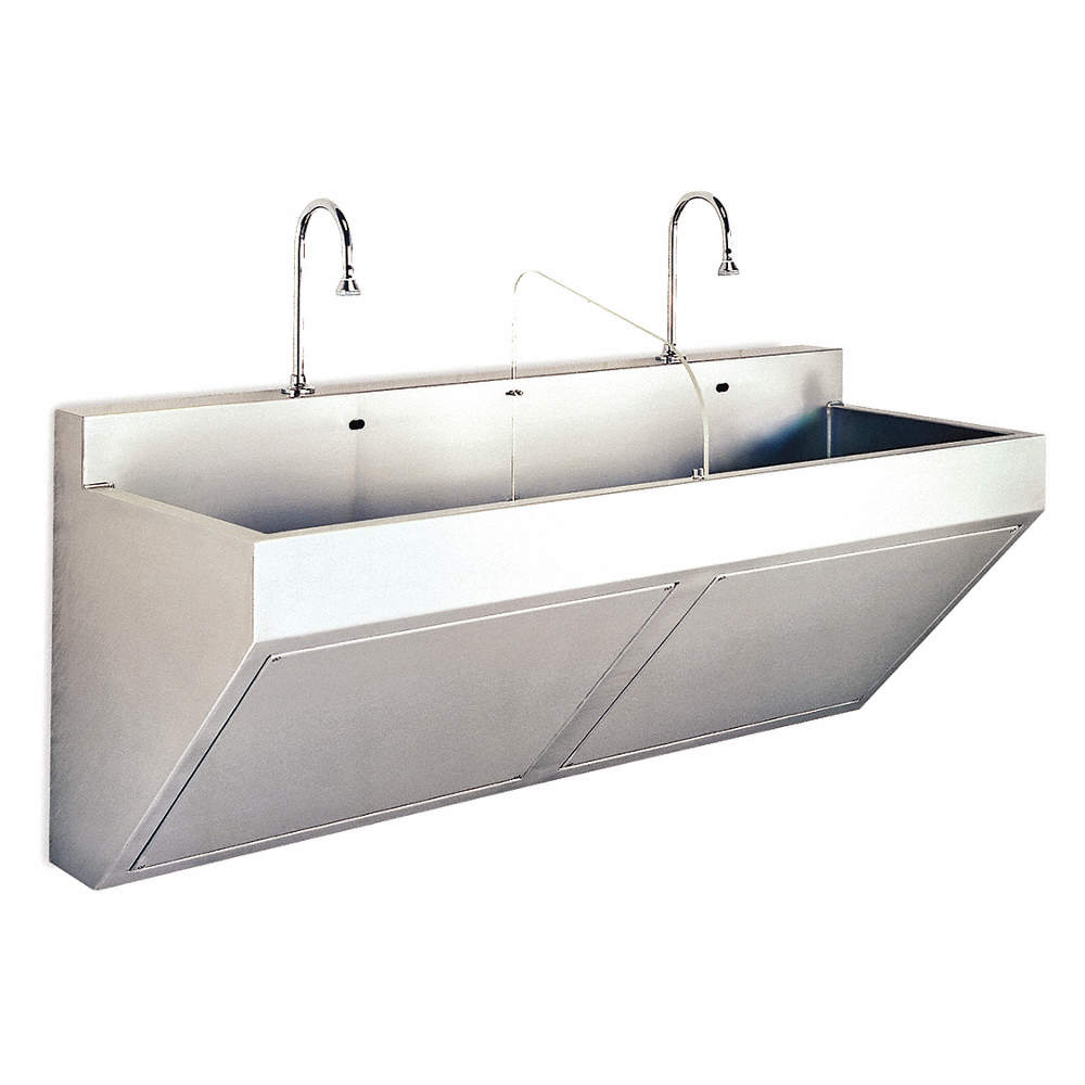 304 Stainless Steel Compact Surgical Scrub Sink With Faucet Wall Mounting Type Stainless Steel