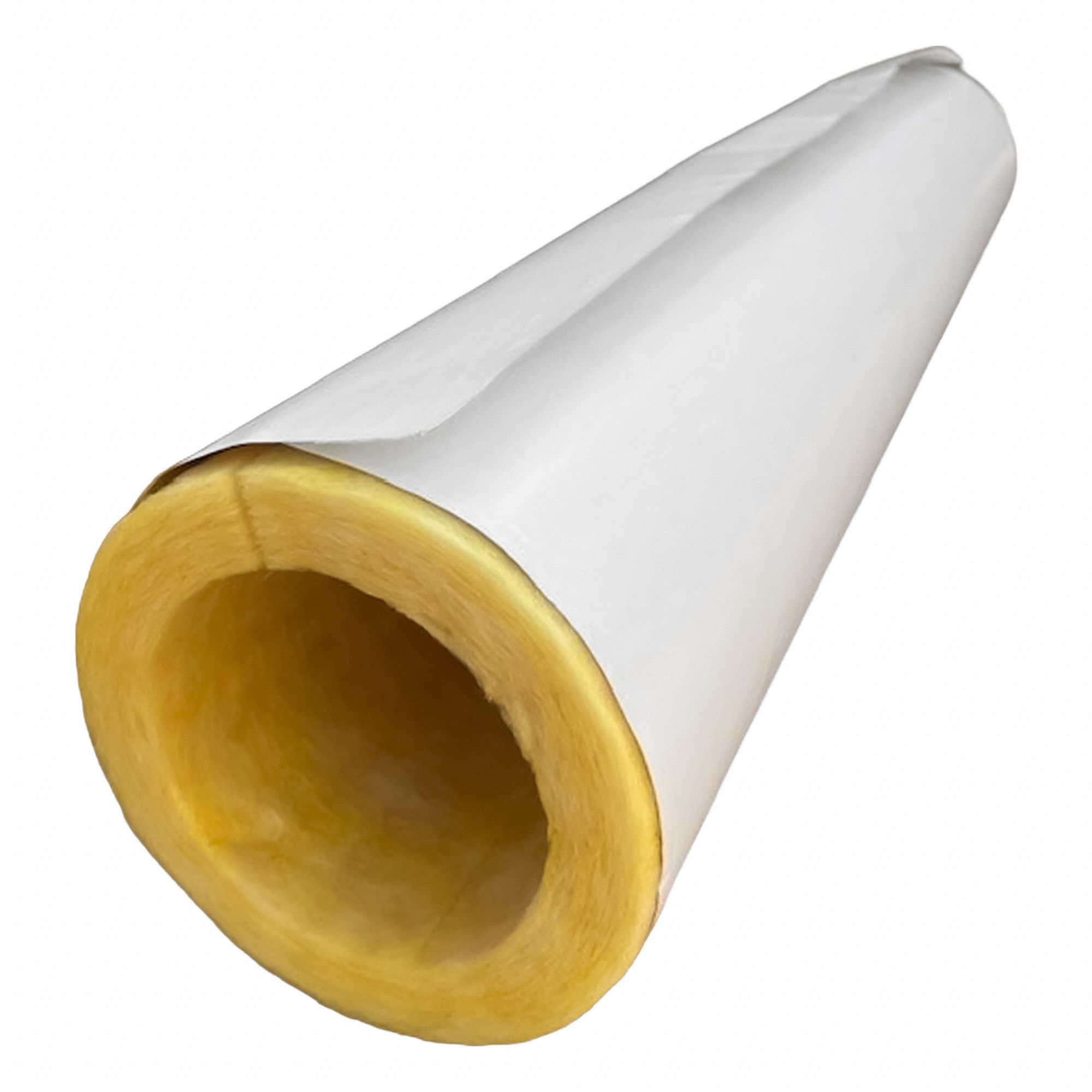 Pipe Insulation: Tube, Fiberglass, Slit with Adhesive and Flap, 1 in Thick, 3 ft Lg