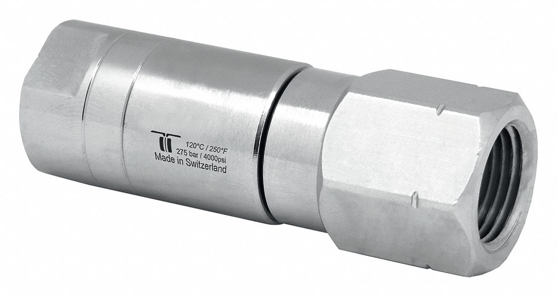 Rotary Union: Straight, Nickel-Plated Brass, 1 Passages, 3/8 in NPTF Rotating Shaft, 304