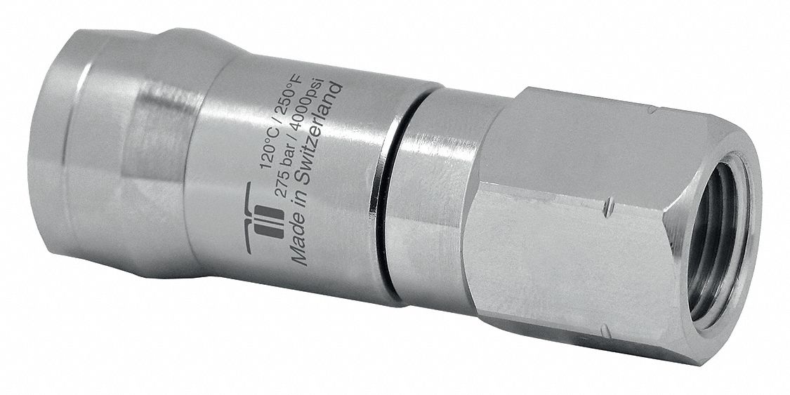 Rotary Union: Straight, Nickel-Plated Brass, 1 Passages, 3/8 in NPTF Rotating Shaft, 304
