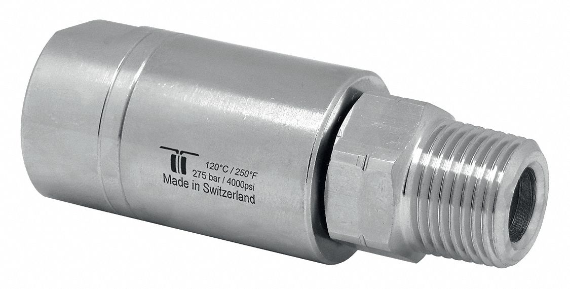 4000 PSI Stainless Steel, Mosmatic Live Pressure Washer Swivel NPT-M 3/8In 