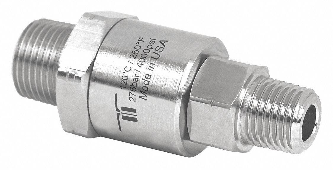 Rotary Union: Straight, Nickel-Plated Brass, 1 Passages, 1/4 in NPTM Rotating Shaft, 304