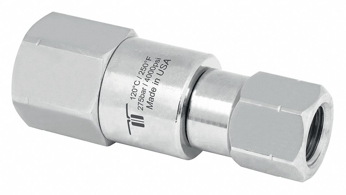 Rotary Union: Straight, Nickel-Plated Brass, 1 Passages, 1/4 in NPTF Rotating Shaft, 304