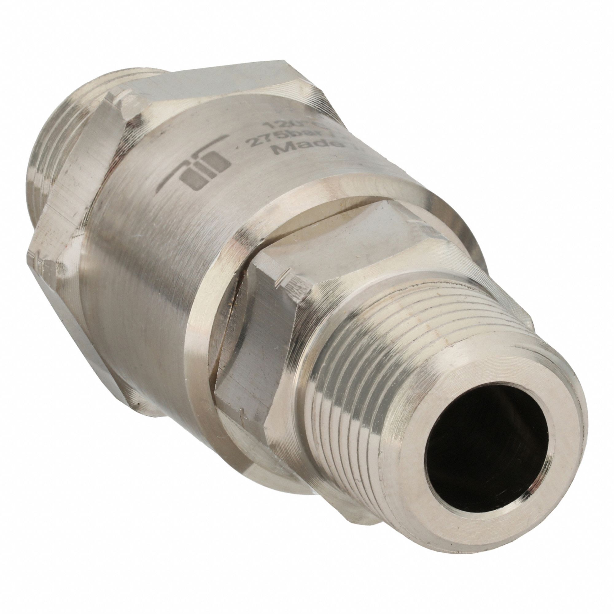Rotary Union: Straight, Nickel-Plated Brass, 1 Passages, 3/8 in NPTM Rotating Shaft, 304