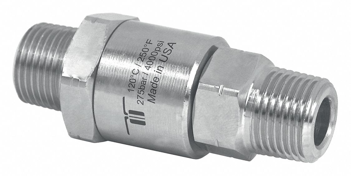 Rotary Union: Straight, Nickel-Plated Brass, 1 Passages, 3/8 in NPTM Rotating Shaft, 304