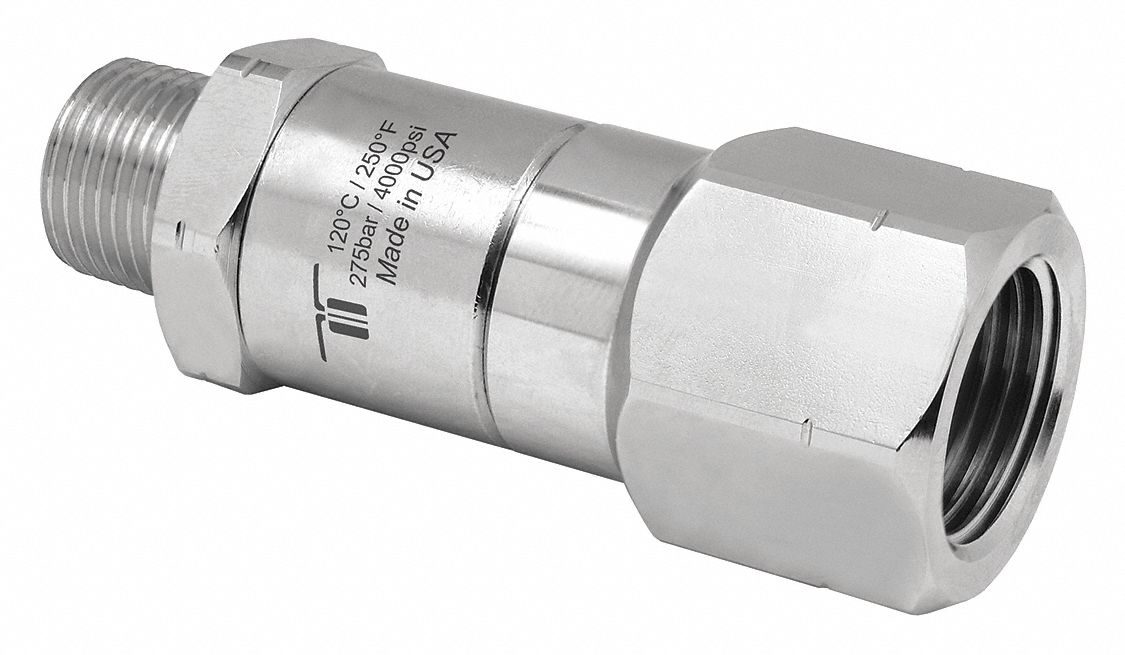Rotary Union: Straight, Nickel-Plated Brass, 1 Passages, 1/2 in NPTF Rotating Shaft, 304