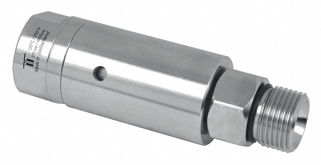 Rotary Union: Straight, Nickel-Plated Brass, 1 Passages, 3/8 in G M Rotating Shaft, 304