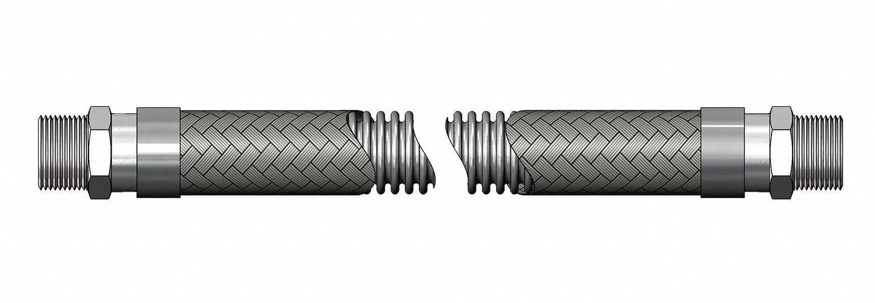 HOSE MASTER Metal Hose Assembly 1 in Hose Inside Dia., 11 in Dynamic