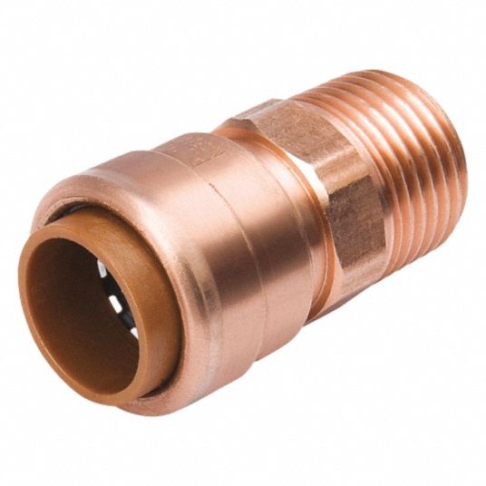 PROLINE Copper Copper Push Fit Adapter, 1/2 in Tube Size 45NF96650