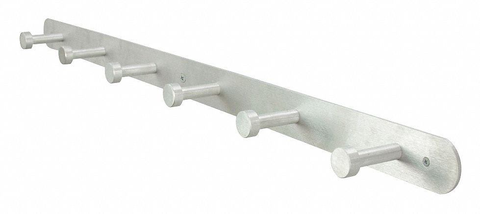 36 Inch Country Coat Rack Wall Shelf With Satin Chrome Hooks 