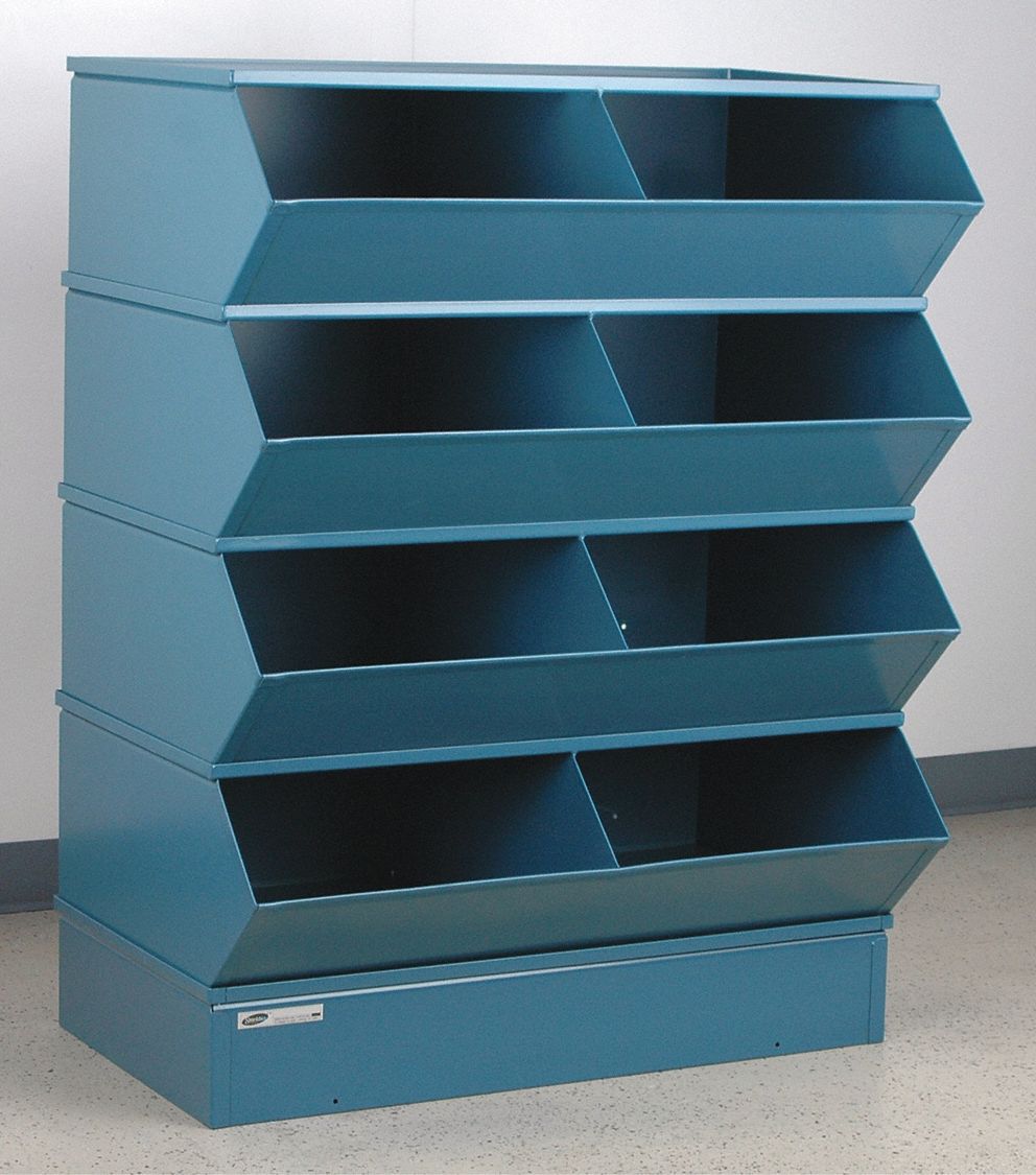 Sectional Stacking Bin Unit: 37 in x 24 in x 44 in, Std, 8 Compartments, Blue