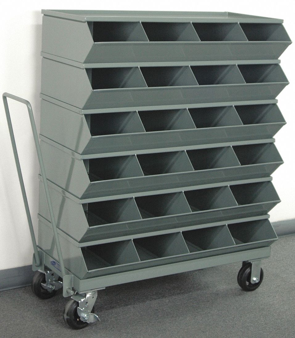 STACKBIN, 37 in x 18 3/8 in x 46 7/8 in, Caster, Sectional Stacking Bin