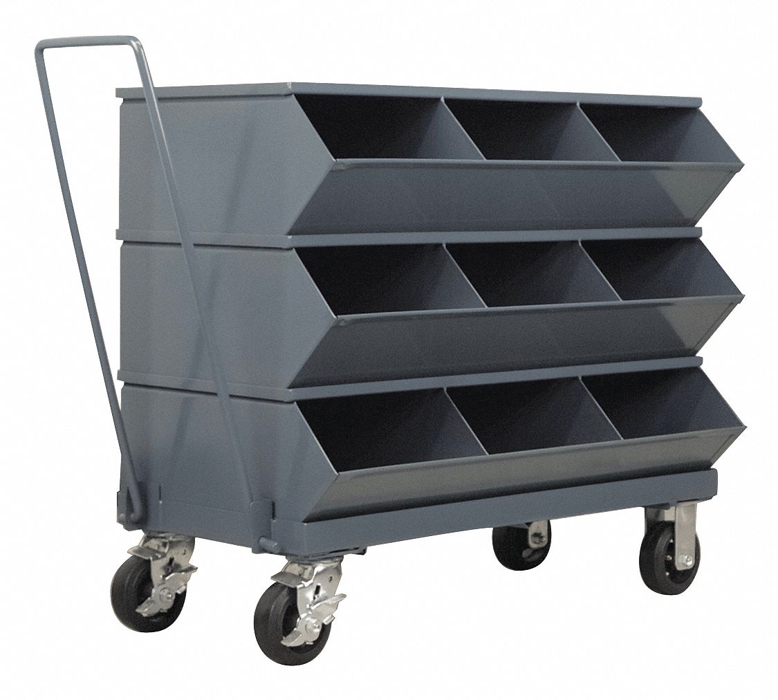 STACKBIN, 37 in x 20 1/2 in x 32 in, Caster, Sectional Stacking Bin