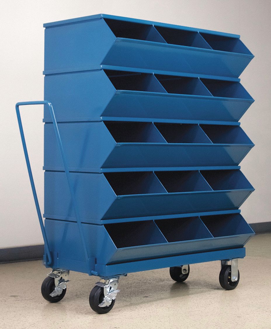 STACKBIN, 37 in x 20 1/2 in x 49 3/4 in, Caster, Sectional Stacking Bin
