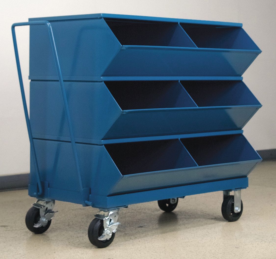 STACKBIN, 37 in x 5 3/8 in x 37 7/8 in, Caster, Sectional Stacking Bin