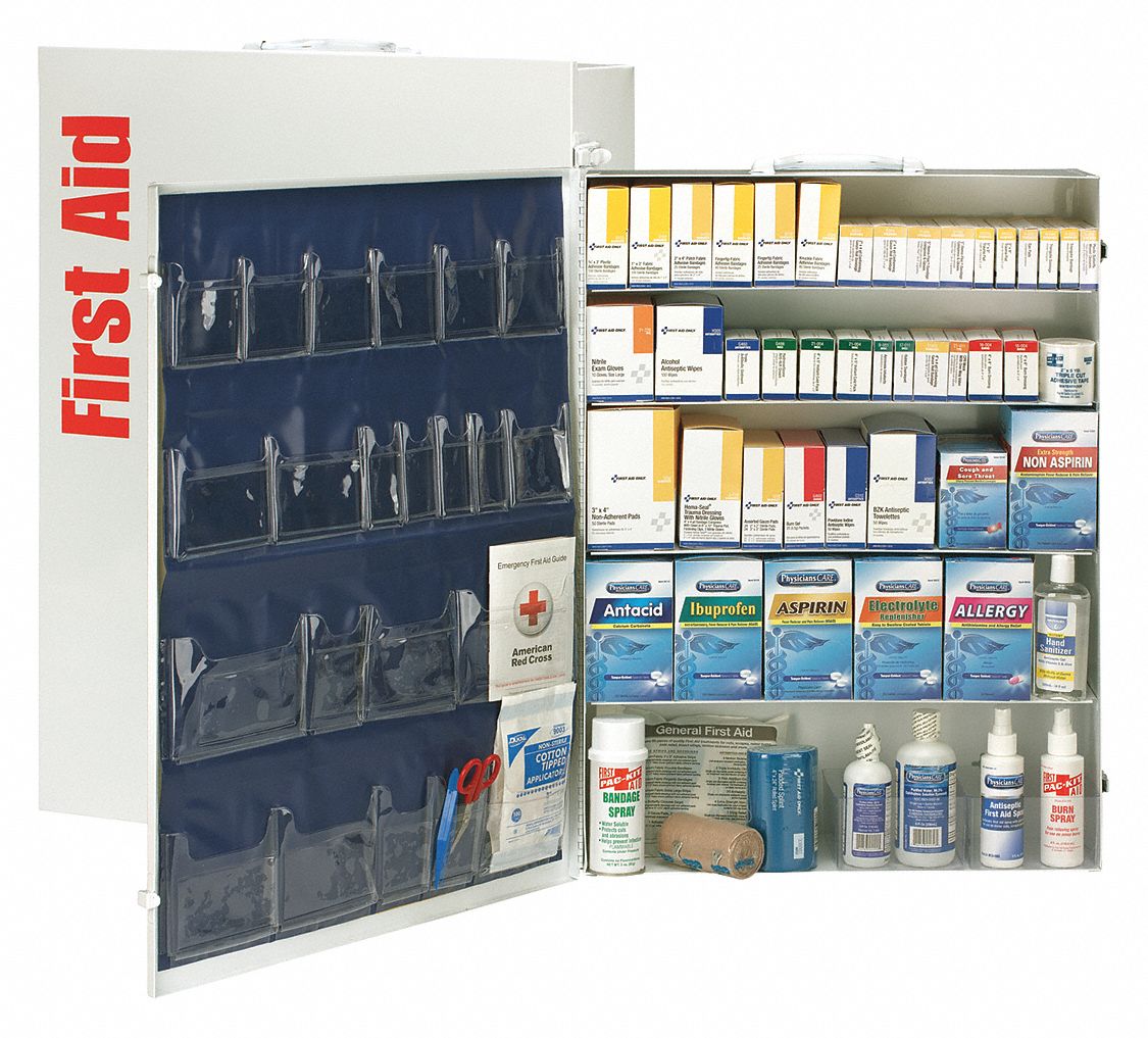 First Aid Kit, Metal, General Purpose, 200 People Served per