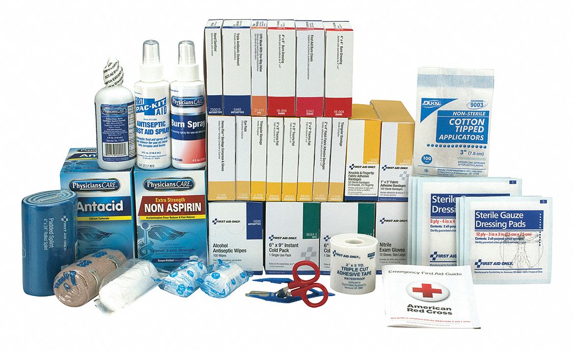 Complete Refill or Kit: 676 Components, 100 People Served, ANSI/ISEA Z308.1-2015
